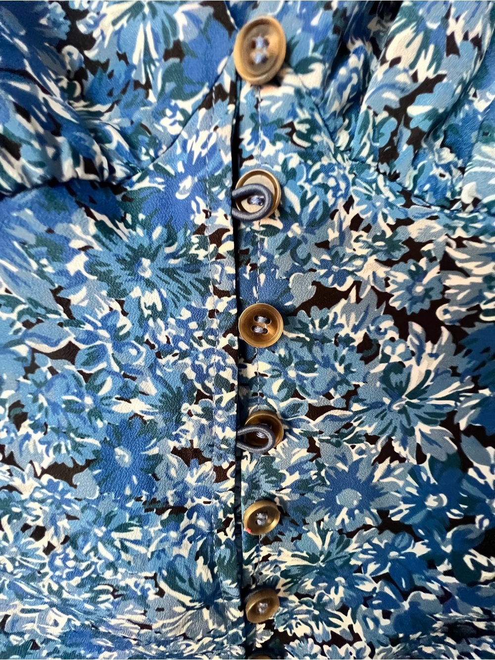 Ciao Lucia Blue Floral Button-Front Dress - Picture 4 of 5